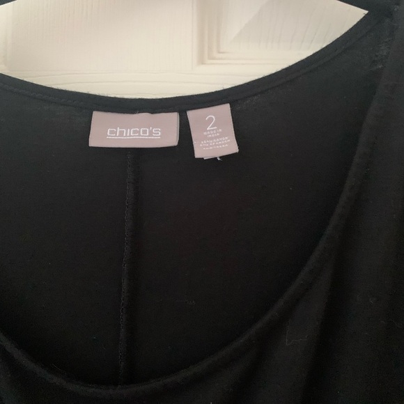 Chico’s Size 2 (12) Women's Black Button-Detail Top EUC - Picture 2 of 4